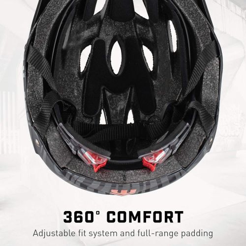  Mongoose Youth Blackcomb Tattoo Bike Hardshell Helmet, 52cm-56cm, Multi Sport Design