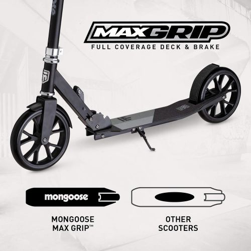  Mongoose Trace Kick Scooter Folding Design, 100mm-205mm Wheels Size Options, Multiple Colors