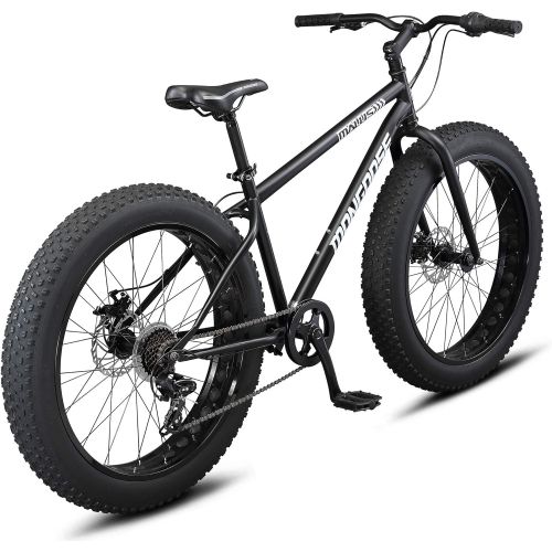  Mongoose Malus Adult Fat Tire Mountain Bike, 26-Inch Wheels, 7-Speed, Twist Shifters, Steel Frame, Mechanical Disc Brakes, Multiple Colors