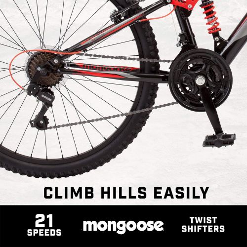  Mongoose Status Mountain Bike, Mens and Womens, Aluminum Frame, Multiple Colors