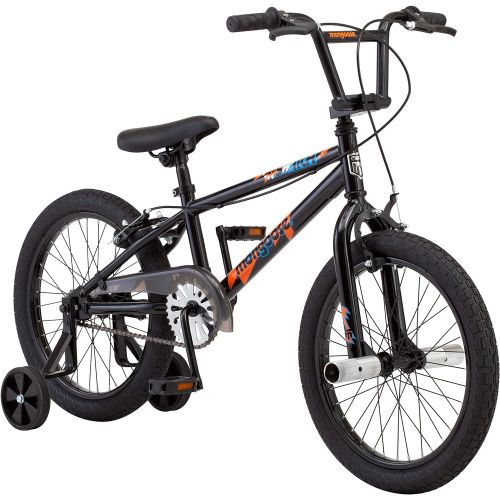  Mongoose Switch BMX Bike for Kids, 18-Inch Wheels, Includes Removable Training Wheels , Black