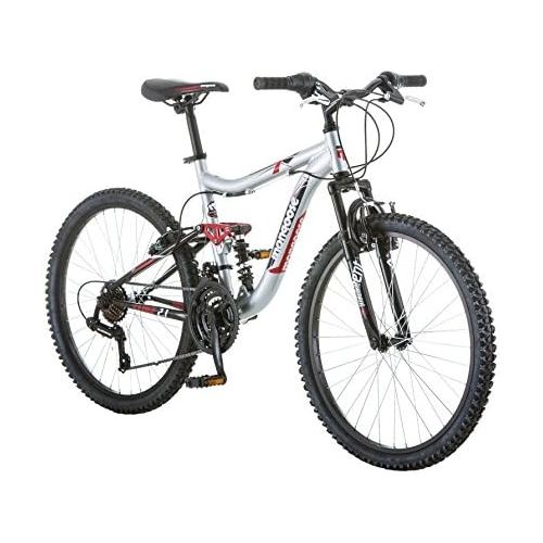  24 Mongoose Ledge 2.1 Boys Mountain Bike, SilverRed