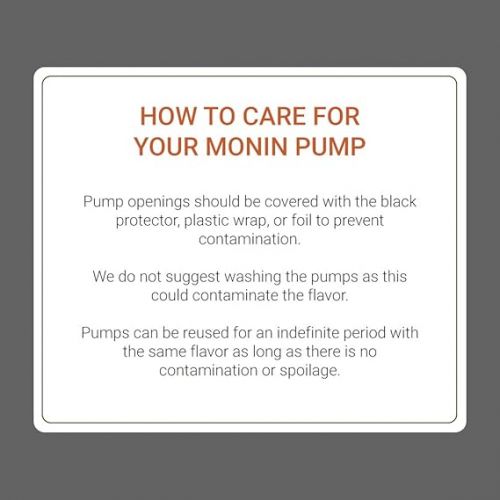  Monin - Syrup Pump, Only Compatible with 750 Milliliters Glass Bottles of Monin Syrup, Tip Cover Included, Approximately ¼ Fluid Ounce Per Pump