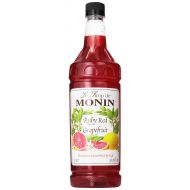 Monin Flavored Syrup, Ruby Red Grapefruit, 33.8-Ounce Plastic Bottles (Pack of 4)