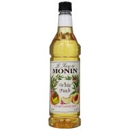 Monin Flavored Syrup, White Peach, 33.8-Ounce Plastic Bottles (Pack of 4)