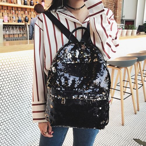  Monique Women Glitter Sequins Backpack Small Shoulders Bag Daypack Schoolbag Booksack