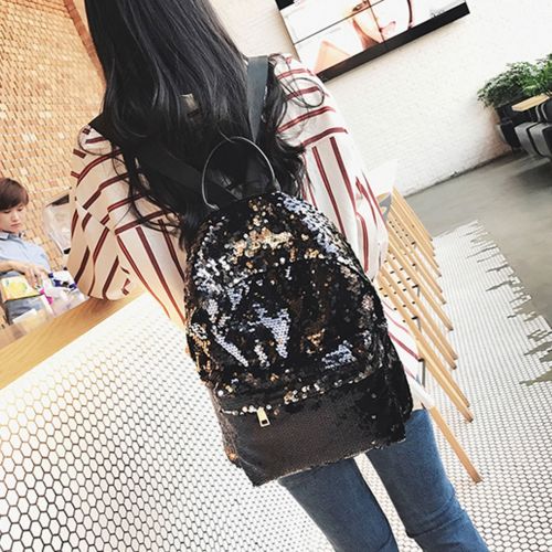  Monique Women Glitter Sequins Backpack Small Shoulders Bag Daypack Schoolbag Booksack