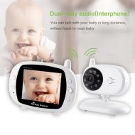 Acecharming Video Baby Monitor with Camera 3.5 inch LCD Screen with Night Vision, Two Way Talkback, Temperature Detection, Lullabies, ECO Mode