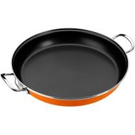 Monix Mandarina - Paella-Pfanne, 32 cm, aus emailliertem Stahl, mit Teflon Classic Antihaftbeschichtung, Orange.