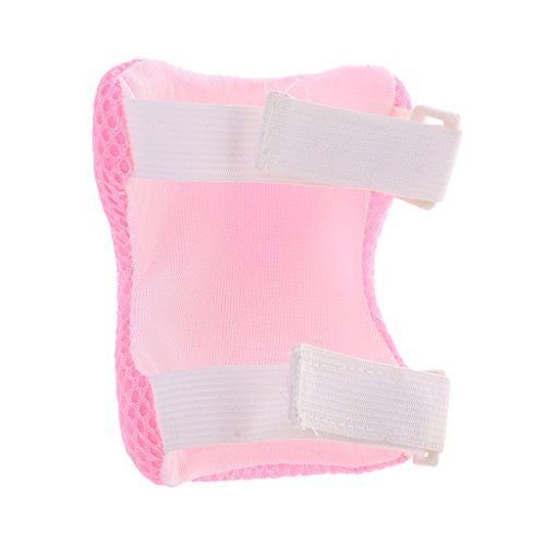  MonkeyJack 7 Pieces Kids Girl Roller Skating Skateboard Bicycle Helmet Knee Elbow Pad Wrist Guard Protective Gears With Sport Cones Pile Cup Pink