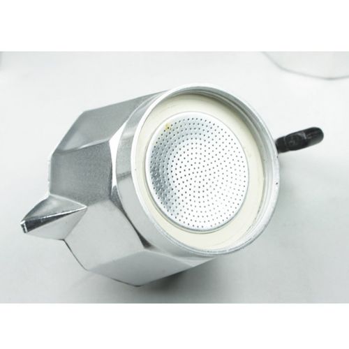  MonkeyJack Aluminum Coffee Moka Maker Pot Top Expresso Latte Stove Percolator 3/6/9/12 Cups - Silver, 3 Cups