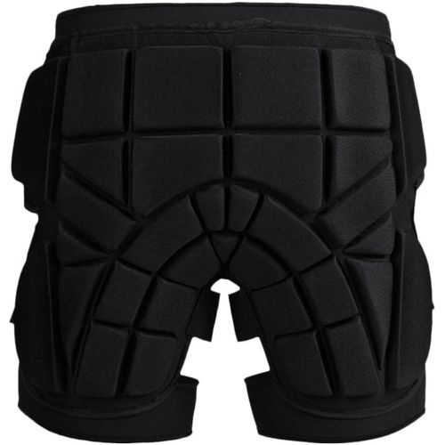  MonkeyJack Cushioned Ski Hip Butt Pad Inline Roller Skating Snowboarding Padded Safe Shorts Protective Gear S M L - Black, L