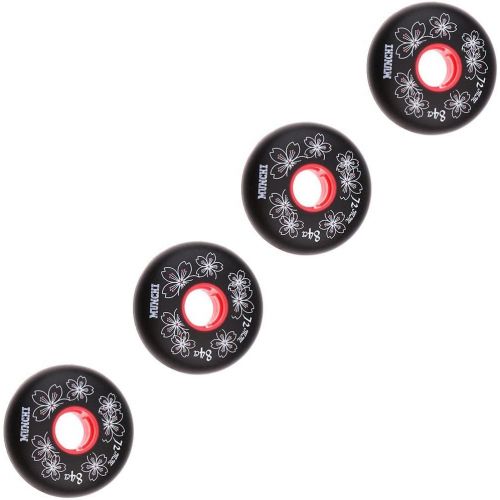  MonkeyJack 4Pcs Inline Skate Wheels, 84A Inline Roller Hockey Fitness Skate Replacement Wheels - 72mm/76mm/80mm - Black, 72mm