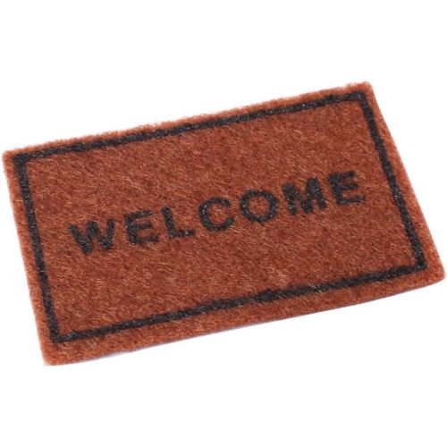  MonkeyJack 1/12 Scale Brown Welcome Floor Rug Cover Dollhouse Miniature Decoration