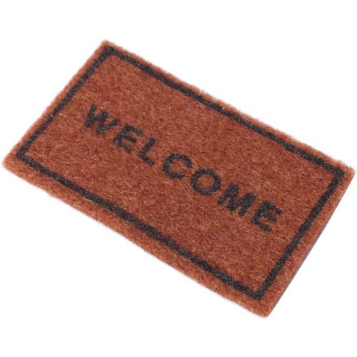  MonkeyJack 1/12 Scale Brown Welcome Floor Rug Cover Dollhouse Miniature Decoration