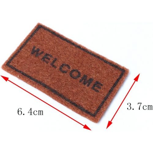  MonkeyJack 1/12 Scale Brown Welcome Floor Rug Cover Dollhouse Miniature Decoration