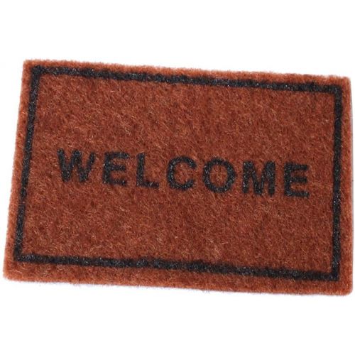  MonkeyJack 1/12 Scale Brown Welcome Floor Rug Cover Dollhouse Miniature Decoration