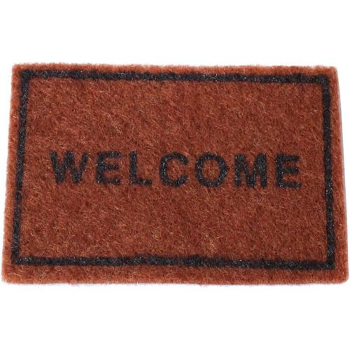  MonkeyJack 1/12 Scale Brown Welcome Floor Rug Cover Dollhouse Miniature Decoration