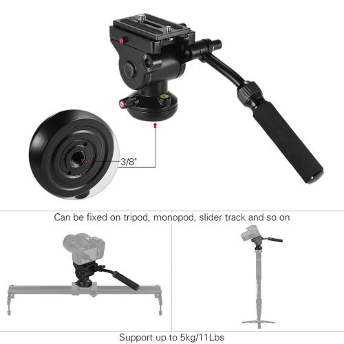  MonkeyJack Fluid Video Head Camera Head with 14 Thread 38 Screw for Monopod Slider