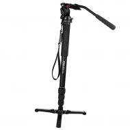MonkeyJack Compact Travel Monopod with Fluid Pan Head Portable Stand for DSLR Camera