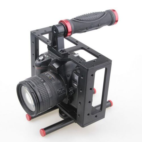  MonkeyJack Camera LED Flash Mini Ball Head Lock Hot Shoe Adapter+Camera Video Cage Rig