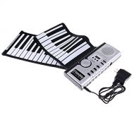 MonkeyJack 61 Keys Electronic Piano Keyboard Silicon Flexible Roll Up Piano Musical Instrument with Loud Speaker Portable