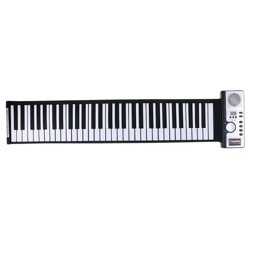  MonkeyJack 61 Keys Electronic Piano Keyboard Silicon Flexible Roll Up Piano Musical Instrument with Loud Speaker Portable