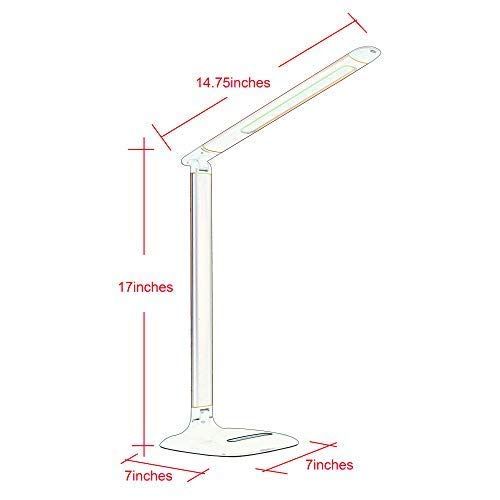  MonkeySun Large LED Desk Lamp for Study Office Reading Book Working,Table Lights 3 Lighting Modes 6 Dimming Levels Eye Care with Flexible Adjustable Swing Arm Smart Touch Control,1