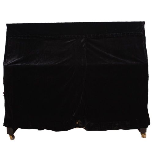  Monkeysell Full Piano Cover Cloth Art More pleuche Decorated with Macrame for Universal Upright Vertical Piano Upright piano universal 118-131 (black)（not include chair cover）