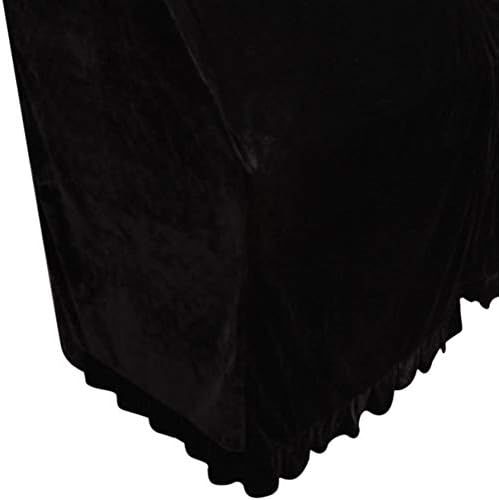  [아마존베스트]Monkeysell Full Piano Cover Cloth Art More pleuche Decorated with Macrame for Universal Upright Vertical Piano Upright piano universal 118-131 (black)（not include chair cover）