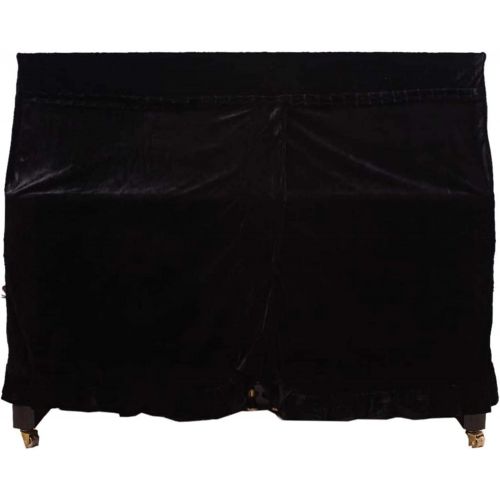  [아마존베스트]Monkeysell Full Piano Cover Cloth Art More pleuche Decorated with Macrame for Universal Upright Vertical Piano Upright piano universal 118-131 (black)（not include chair cover）