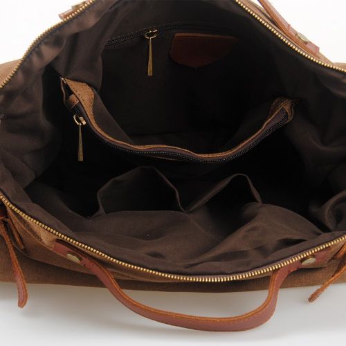  Monkibag-TB Travel Bag Canvas Men Casual Travel Luggage Laptop Bag Shoulder Bags Portable Multifunction Crossbody Bag Crossbody Bags (Color : Brown)