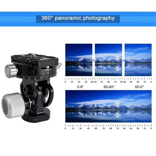  Monllack Professional 360Degree Tripod Head Panoramic Photography Head Aluminum Alloy with Quick Release Plate 14 inch Universal Screw