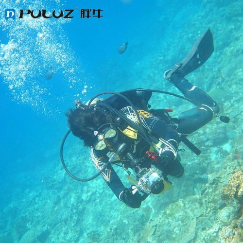  Monllack PULUZ Aluminium Tray Dual Handle Grip Handheld Stabilizer with 14 Screw Diving Tray for Underwater Camera Housings