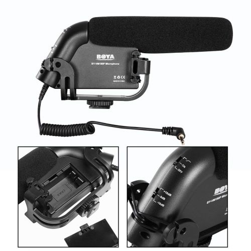  Monllack BOYA BY-VM190P 3.5mm Standard Interface Shockproof Windproof Microphone Stereo Video Camcorder DSLR Camera DV Audio Recorder