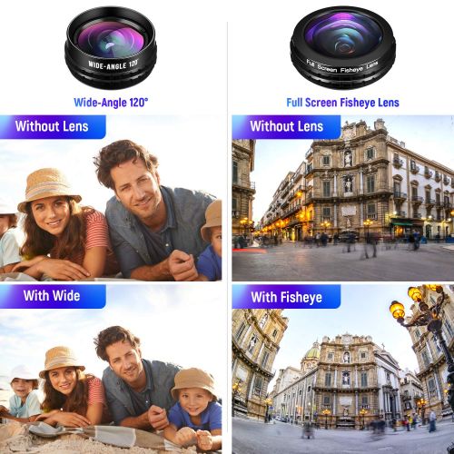  Monnadi iPhone Camera Lens, SLR Level 4 in 1 HD iPhone Lens Kit, 3.0X Zoom Telephoto Lens, 20X Macro Lens, 120°Wide Angle Lens, 238°Fisheye Lens for iPhone X877 Plus6s6s Plus65 & Sa