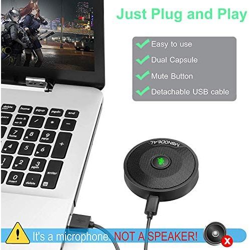  [아마존베스트]MonoDeal USB Conference Microphone Microphone for PC Video Conference Recording Skype Online Class Games Zoom Plug & Play Compatible with Mac OS X Windows PC
