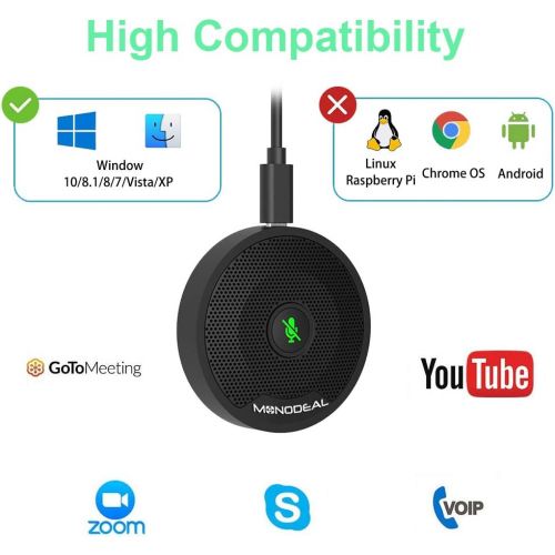  [아마존베스트]MonoDeal USB Conference Microphone Microphone for PC Video Conference Recording Skype Online Class Games Zoom Plug & Play Compatible with Mac OS X Windows PC