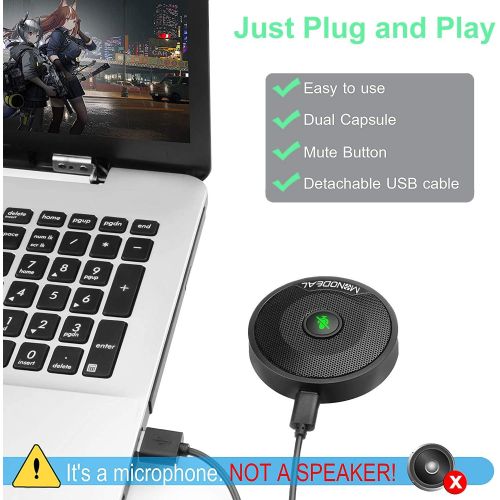  [아마존베스트]MonoDeal USB Conference Microphone Microphone for PC Video Conference Recording Skype Online Class Games Zoom Plug & Play Compatible with Mac OS X Windows PC