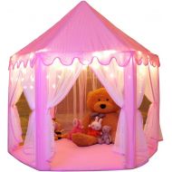 [아마존베스트]Monobeach Princess Tent Girls Large Playhouse Kids Castle Play Tent with Star Lights Toy for Children Indoor and Outdoor Games, 55 x 53 (DxH)