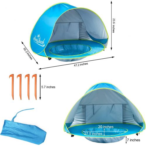  Monobeach Baby Beach Tent Pop Up Portable Shade Pool UV Protection Sun Shelter for Infant