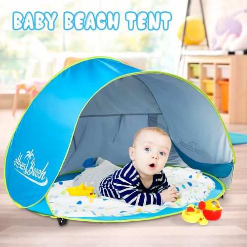  Monobeach Baby Beach Tent Pop Up Portable Shade Pool UV Protection Sun Shelter for Infant