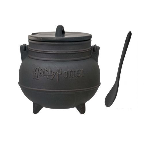  Harry Potter Black Cauldron Ceramic Soup Mug with Spoon, Take some time off from classes at Hogwarts School of Witchcraft and Wizardry to brew.., By Monogram