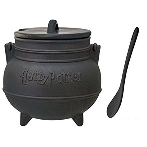  Harry Potter Black Cauldron Ceramic Soup Mug with Spoon, Take some time off from classes at Hogwarts School of Witchcraft and Wizardry to brew.., By Monogram