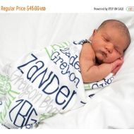 /Monogrammarketplace Personalized Baby Blanket Monogram Baby Blanket Swaddle Receiving Blanket Baby Shower Gift Photo Prop Birth Announcement