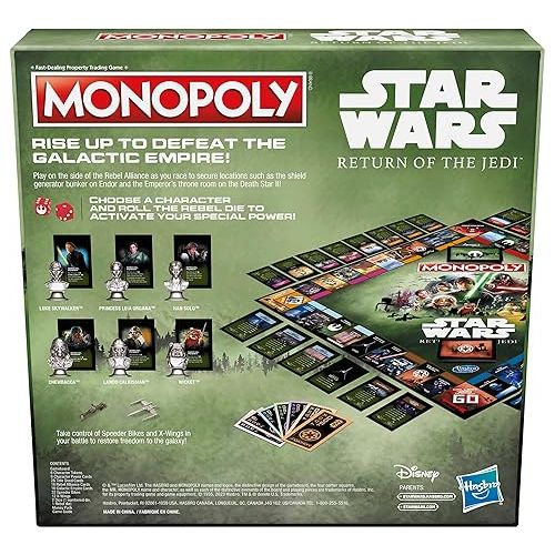 모노폴리 Hasbro Gaming Monopoly: Star Wars Return of The Jedi Board Game for 2-6 Players, Inspired by Return of The Jedi Movie, Game for Families and Kids Ages 8+ (Amazon Exclusive)