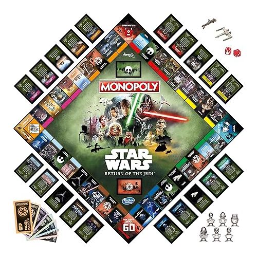 모노폴리 Hasbro Gaming Monopoly: Star Wars Return of The Jedi Board Game for 2-6 Players, Inspired by Return of The Jedi Movie, Game for Families and Kids Ages 8+ (Amazon Exclusive)