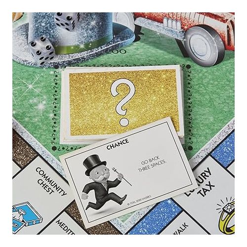 모노폴리 Hasbro Gaming Monopoly Sparkle Edition Board Game, Family Games, with Glittery Tokens, Pearlescent Dice, Sparkly Look, (Amazon Exclusive)