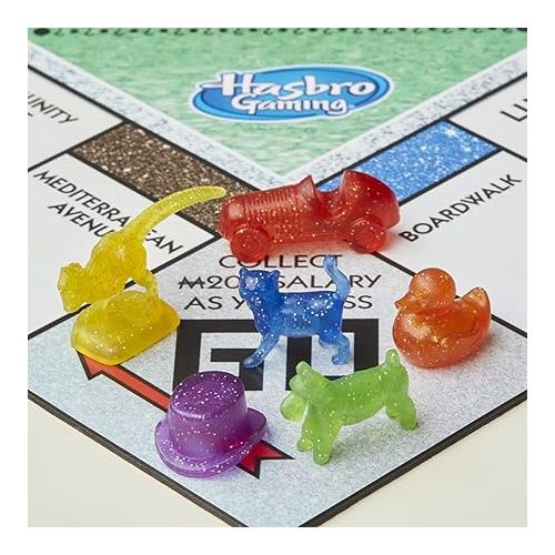 모노폴리 Hasbro Gaming Monopoly Sparkle Edition Board Game, Family Games, with Glittery Tokens, Pearlescent Dice, Sparkly Look, (Amazon Exclusive)