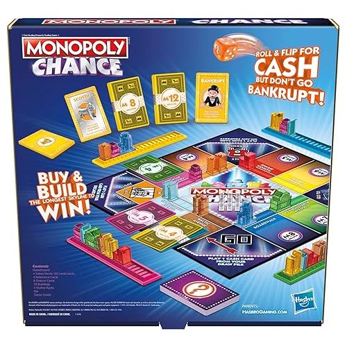 모노폴리 Hasbro Gaming Monopoly Chance Board Game for Adults and Kids | Fast-Paced Family Party Game | Ages 8+ | 2-4 Players | 20 Mins. Average